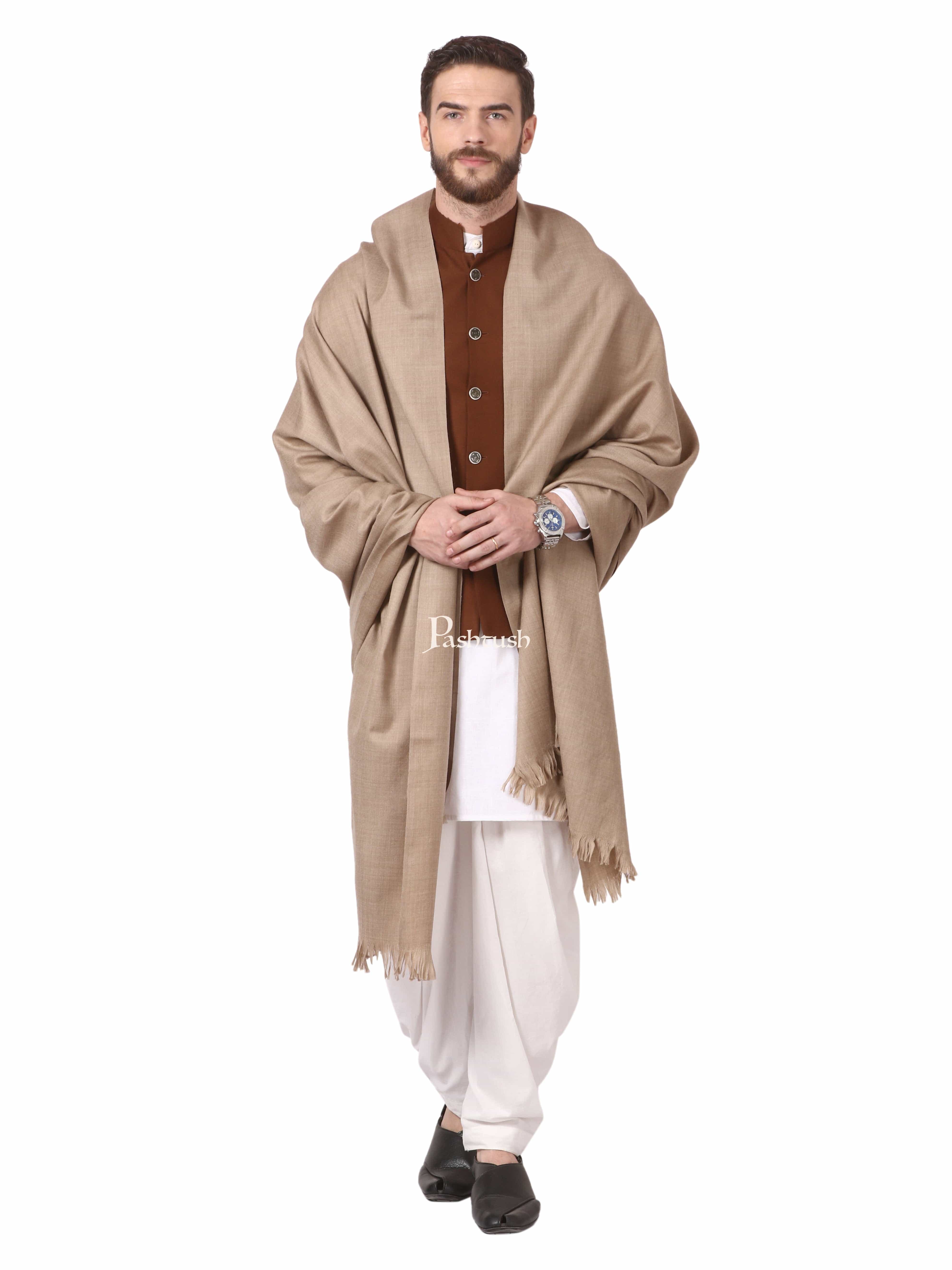 Pashtush Mens Lohi, Thick And Warm Gents Shawl, 100% Pure Wool, Woolmark Certified - Image 3