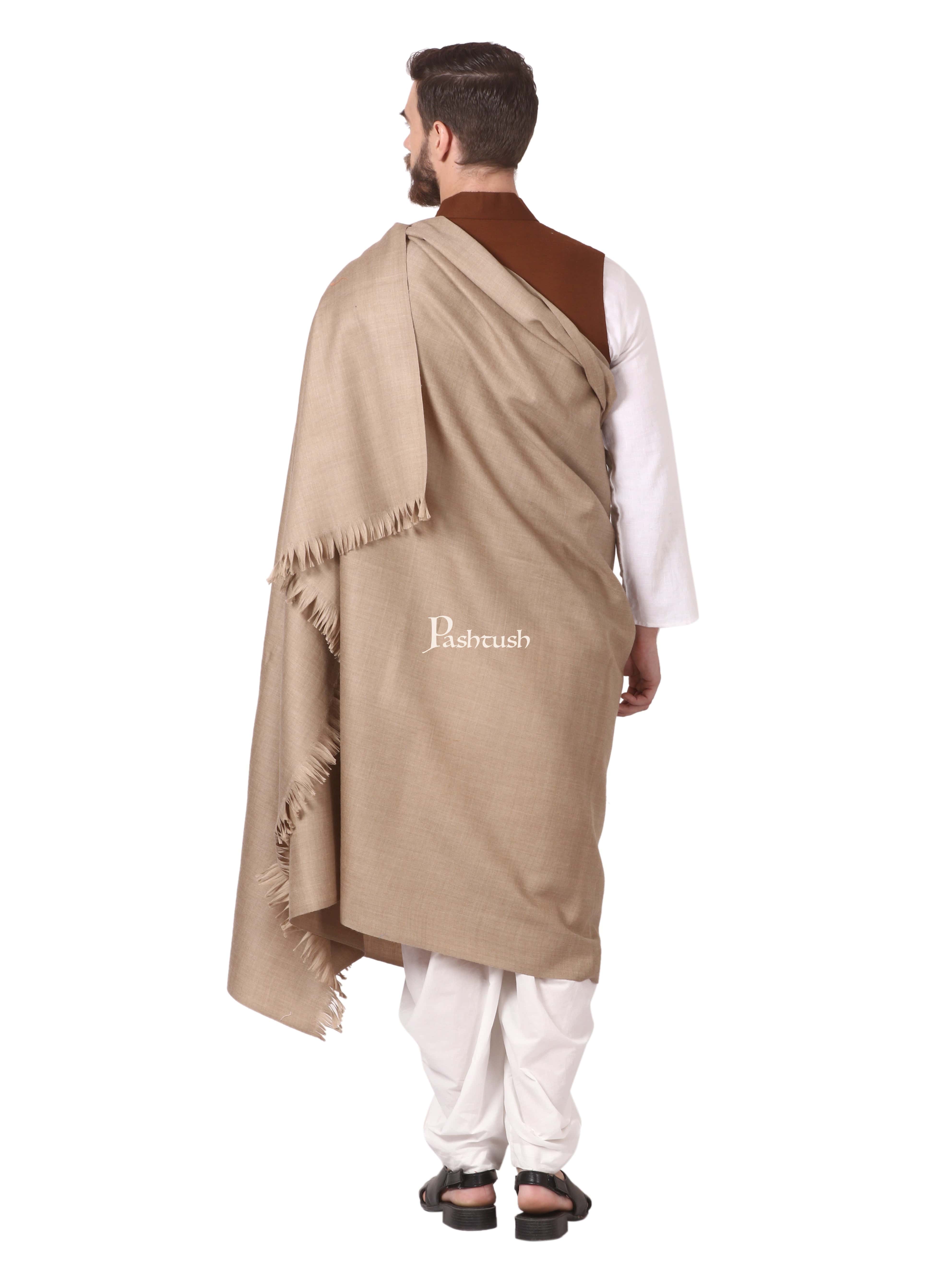 Pashtush Mens Lohi, Thick And Warm Gents Shawl, 100% Pure Wool, Woolmark Certified - Image 4