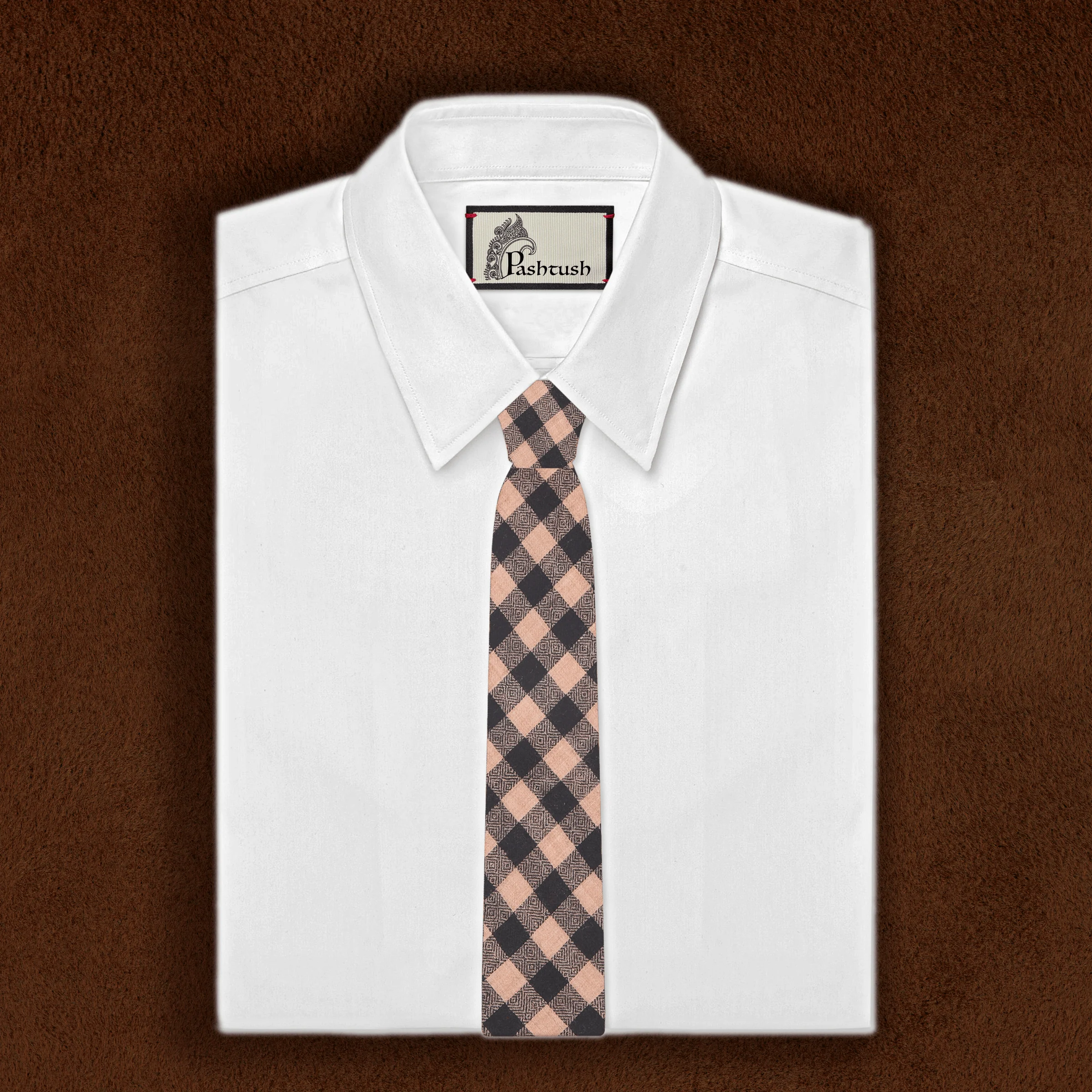 Pashtush Mens  Necktie, Soft And Luxurious, Checkered Design, Extra Fine Ties For Men, Free Size - Image 4