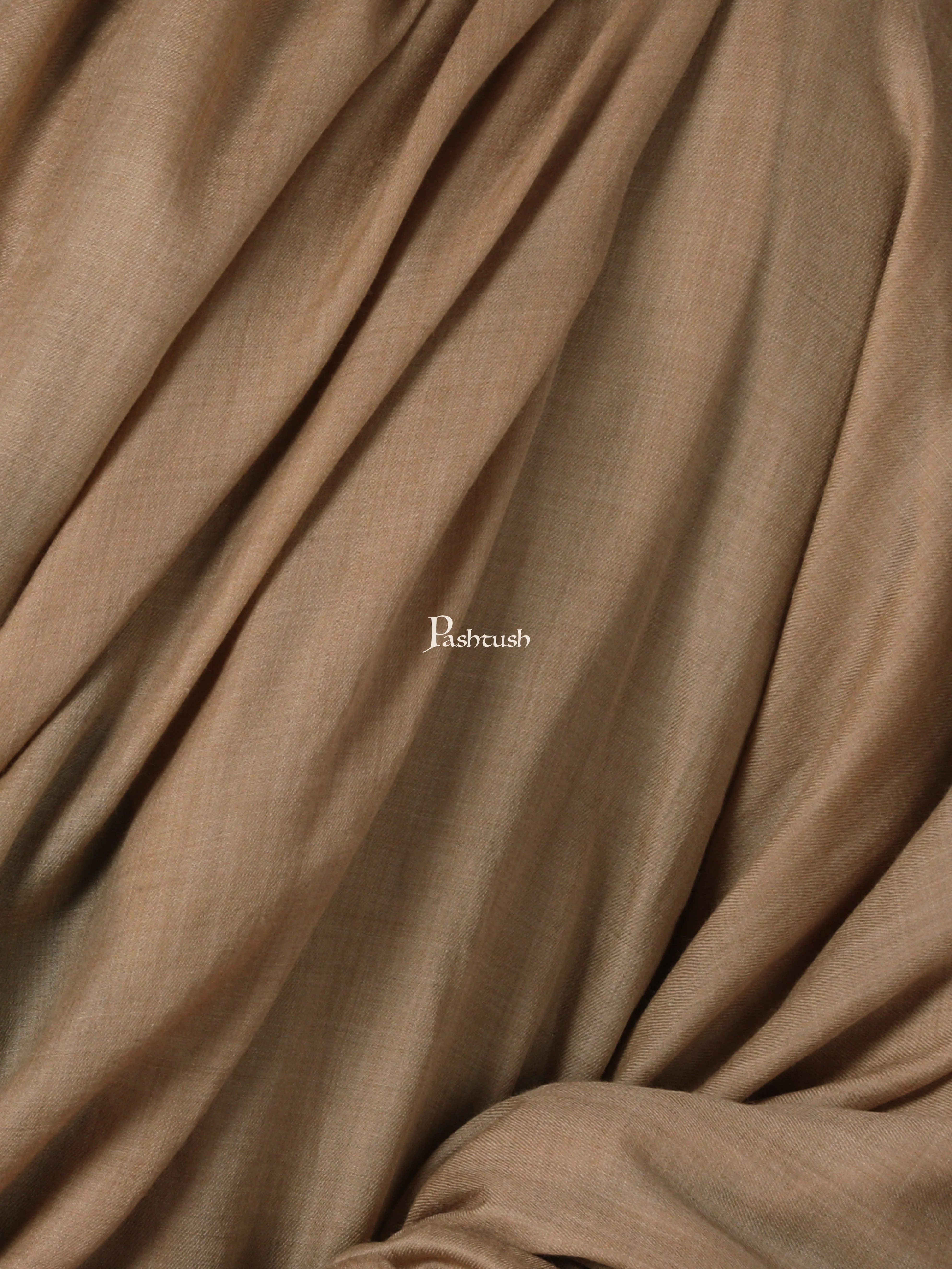 Pashtush Mens 100% Certified Pure Wool Super Fine Ring Shawl, Full Size Taupe - Image 3
