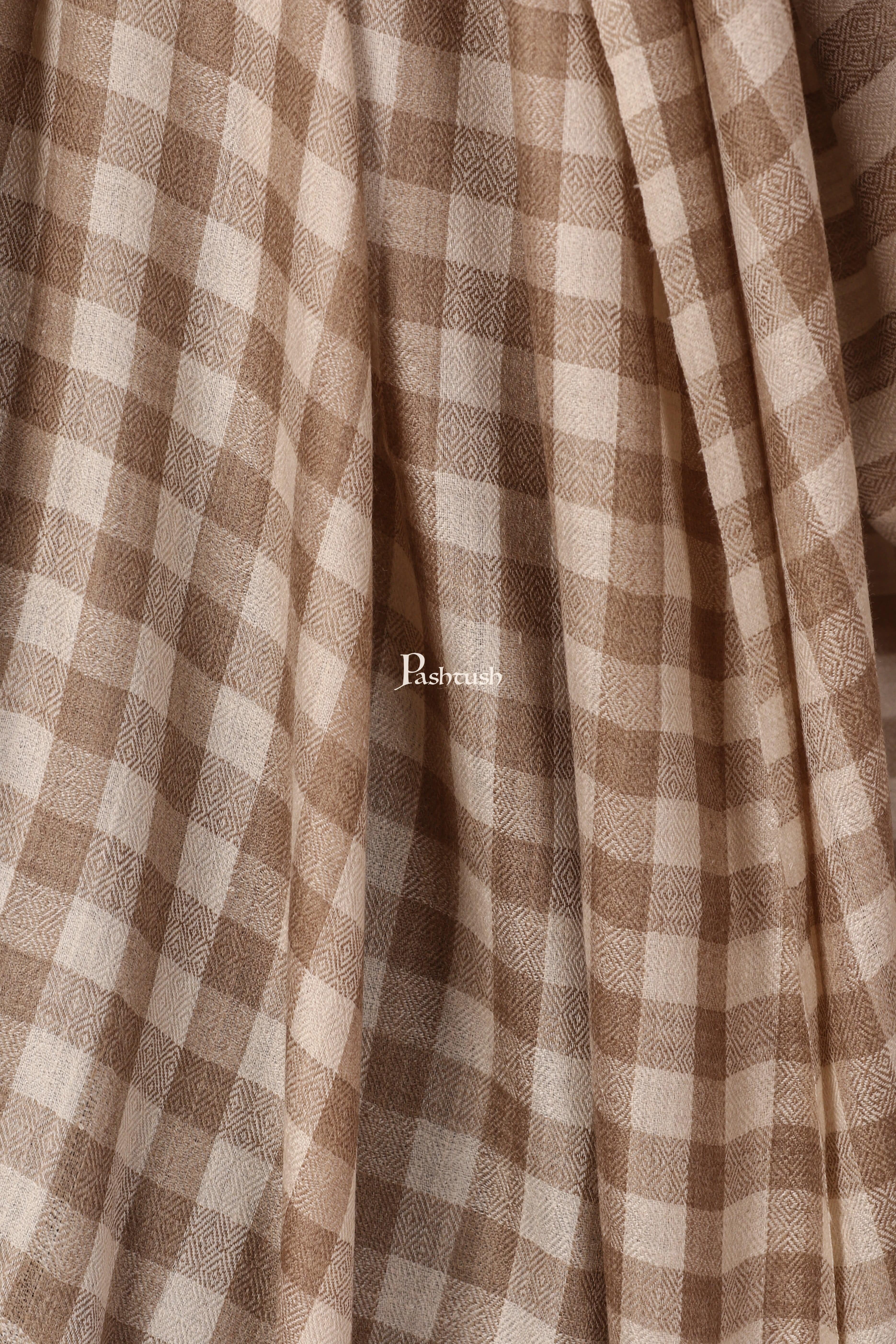 Pashtush Mens Woven Check Design Shawl, Australian Merino Wool Light Weight, Soft Handfeel - Image 4
