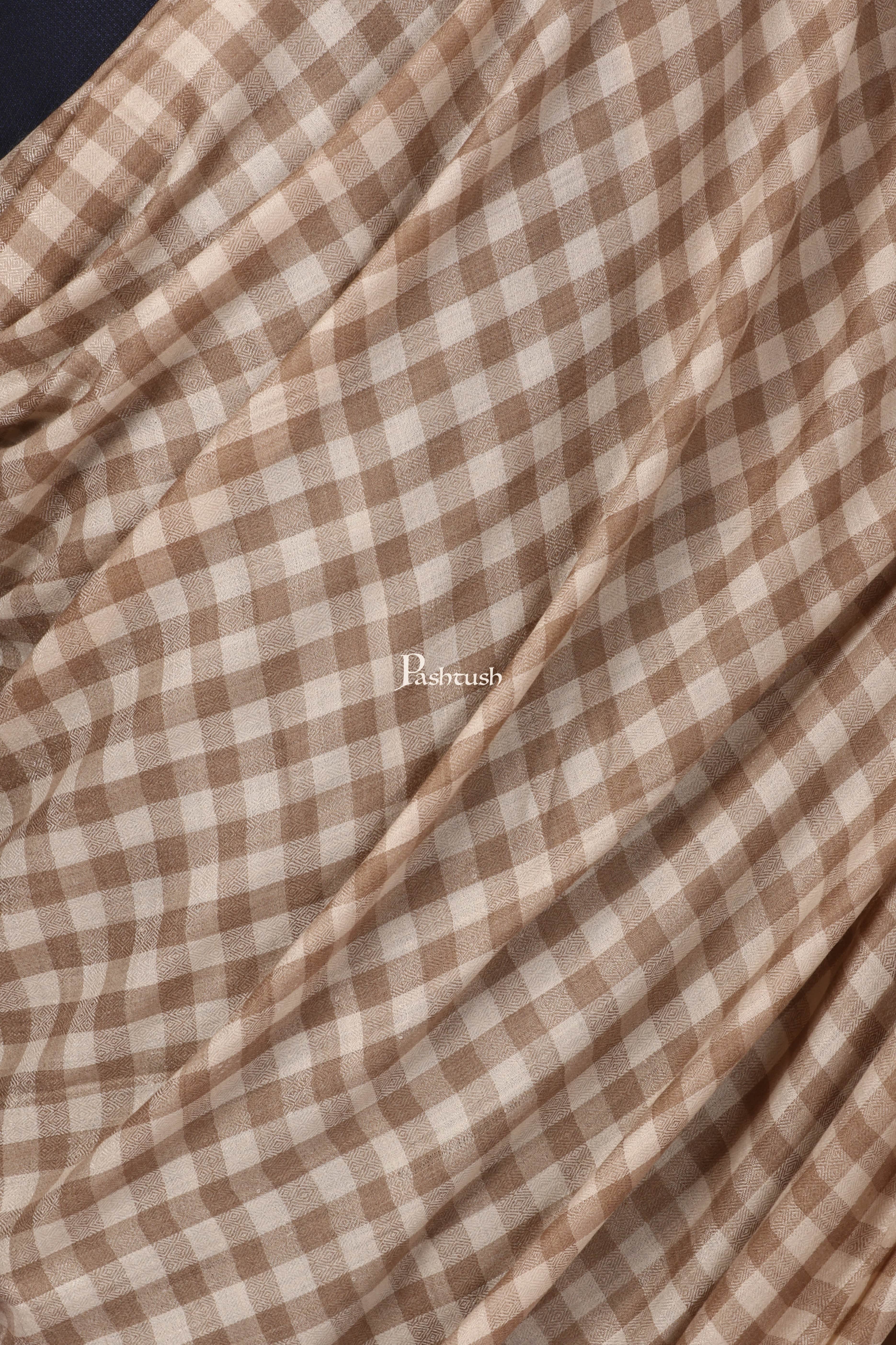 Pashtush Mens Woven Check Design Shawl, Australian Merino Wool Light Weight, Soft Handfeel - Image 6