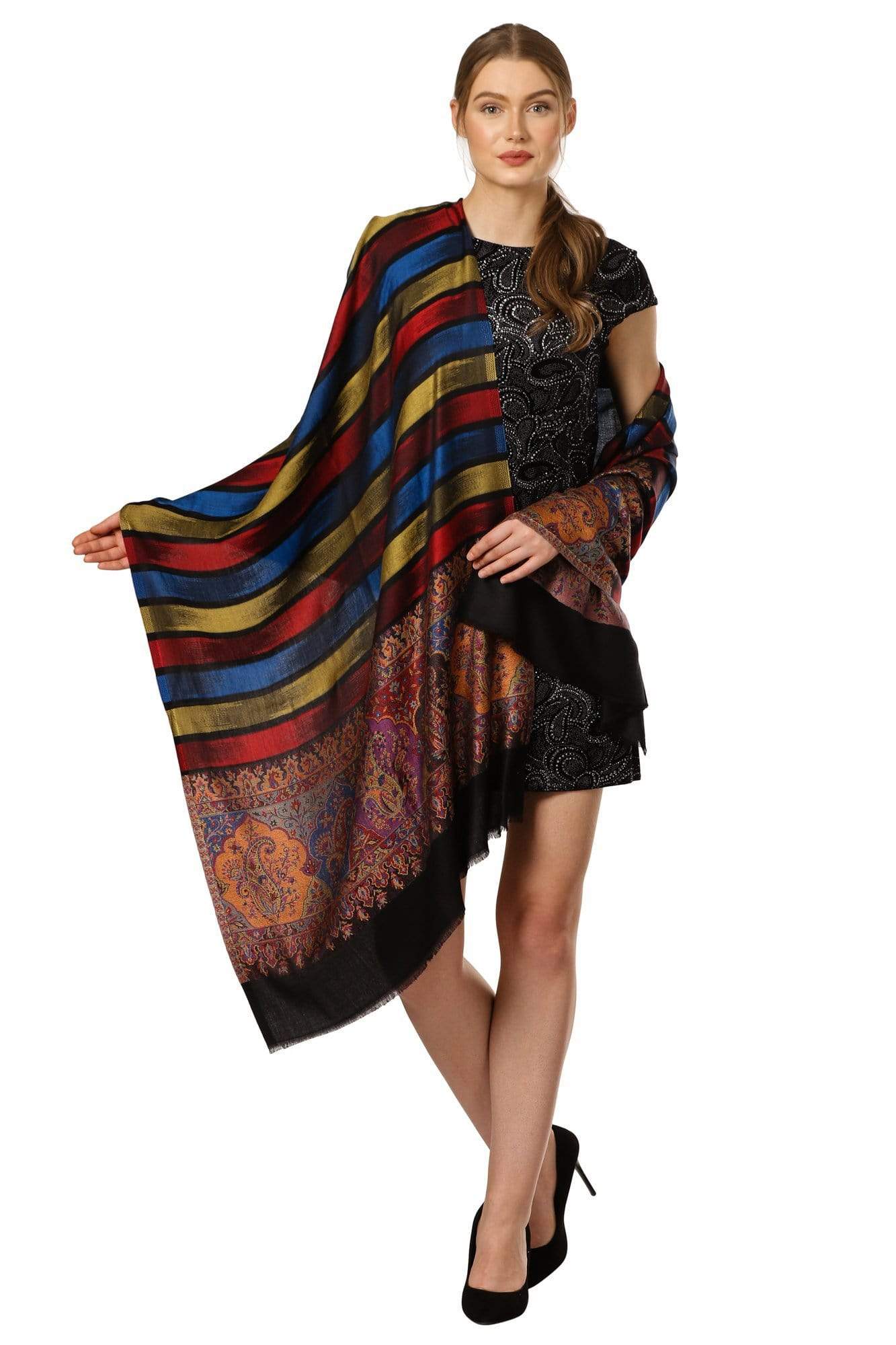 Pashtush Women Striped Soft Ultra Bamboo Stole Party Starter - Image 5