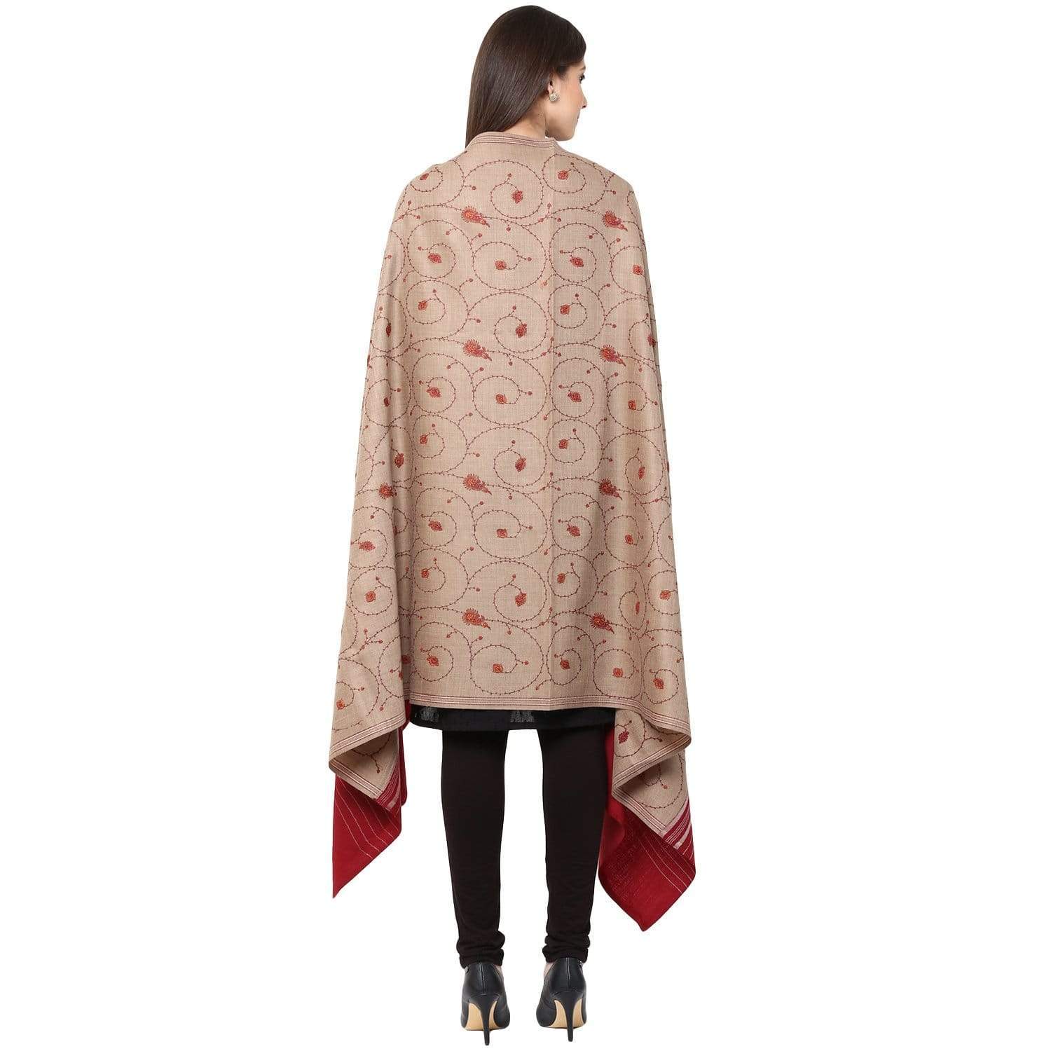 Pashtush Womens Jaal Embroidery Shawl - Image 3