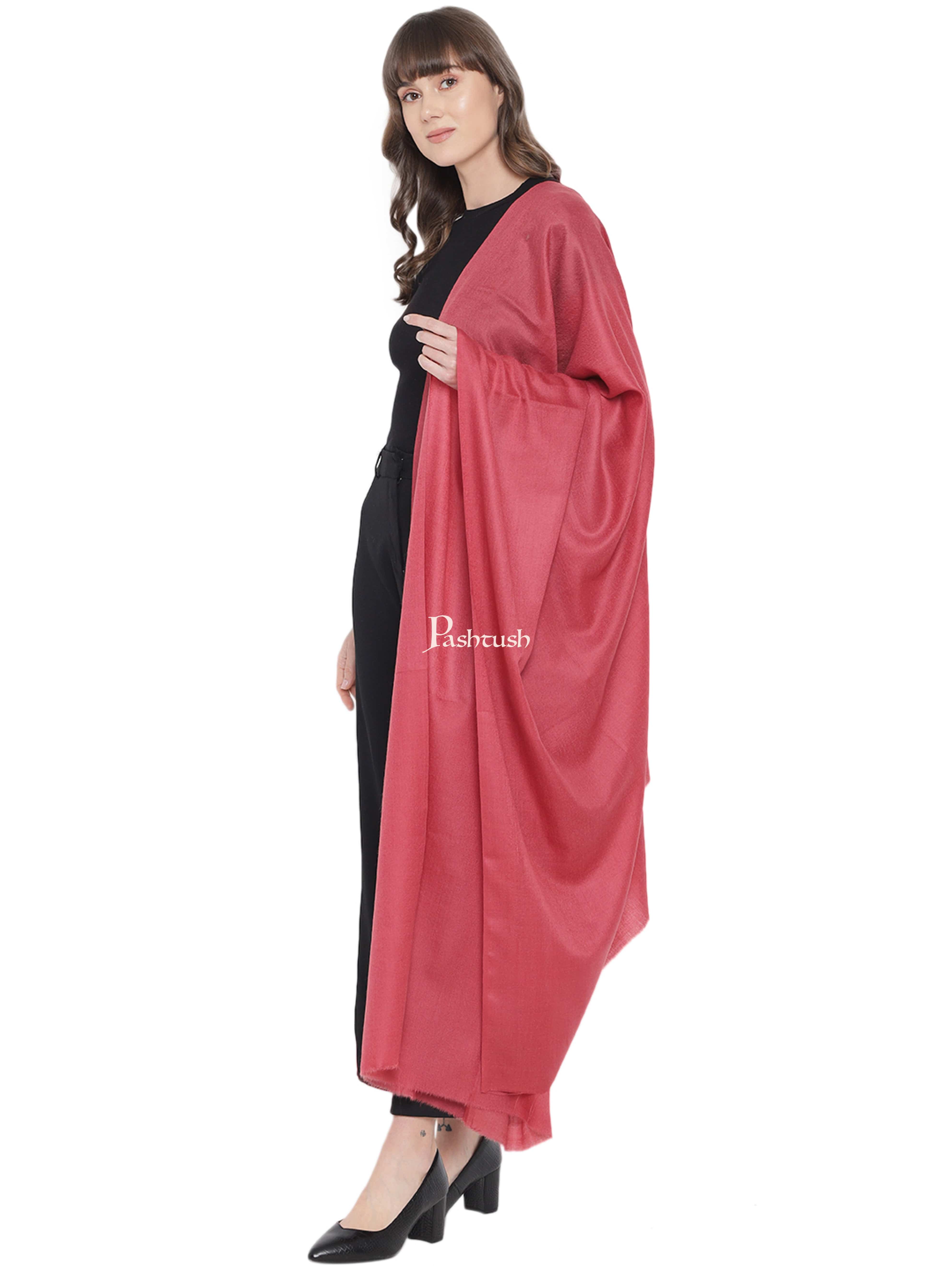 Pashtush Womens Fine Wool Shawl, Extra Soft, Basics Solid, Peruvian Rose - Image 5