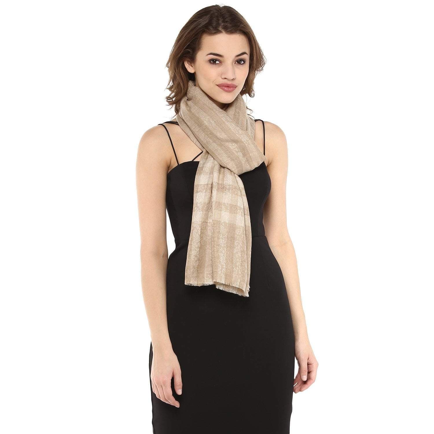 Pashtush Womens Luxury Wool Check Scarf, Soft Wool Reversible Scarf Stole, Extra-Fine - Image 4