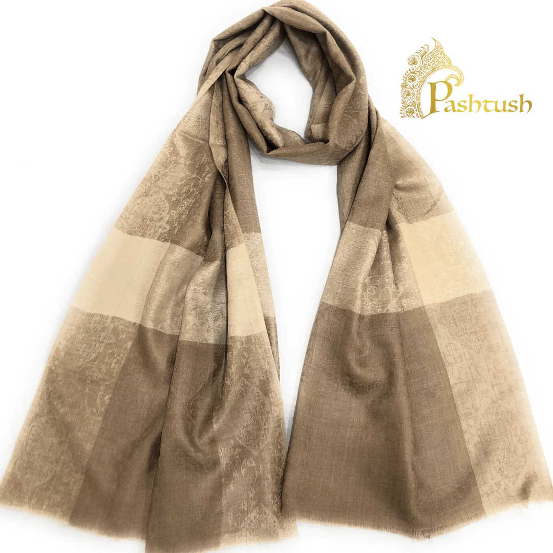 Pashtush Women'S Reversible Stole, With Paiseley Weave, (Neutral Beige Colour) - Image 3