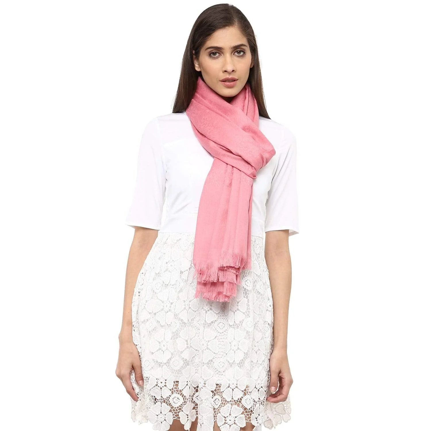 Pashtush Women'S Soft Wool Shawl, Baby Pink - Image 3