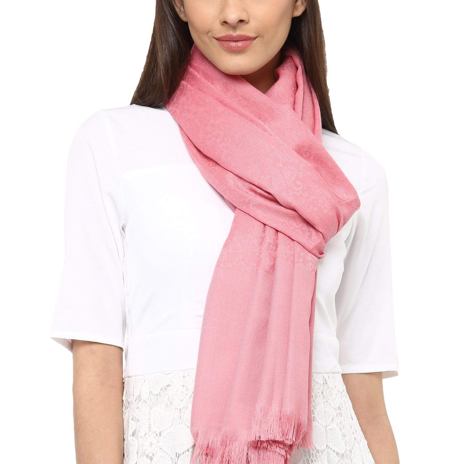 Pashtush Women'S Soft Wool Shawl, Baby Pink - Image 4