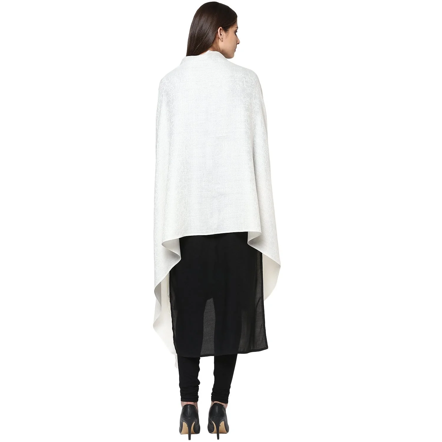 Pashtush Women'S Soft Shawl Pearl White Stole - Image 3