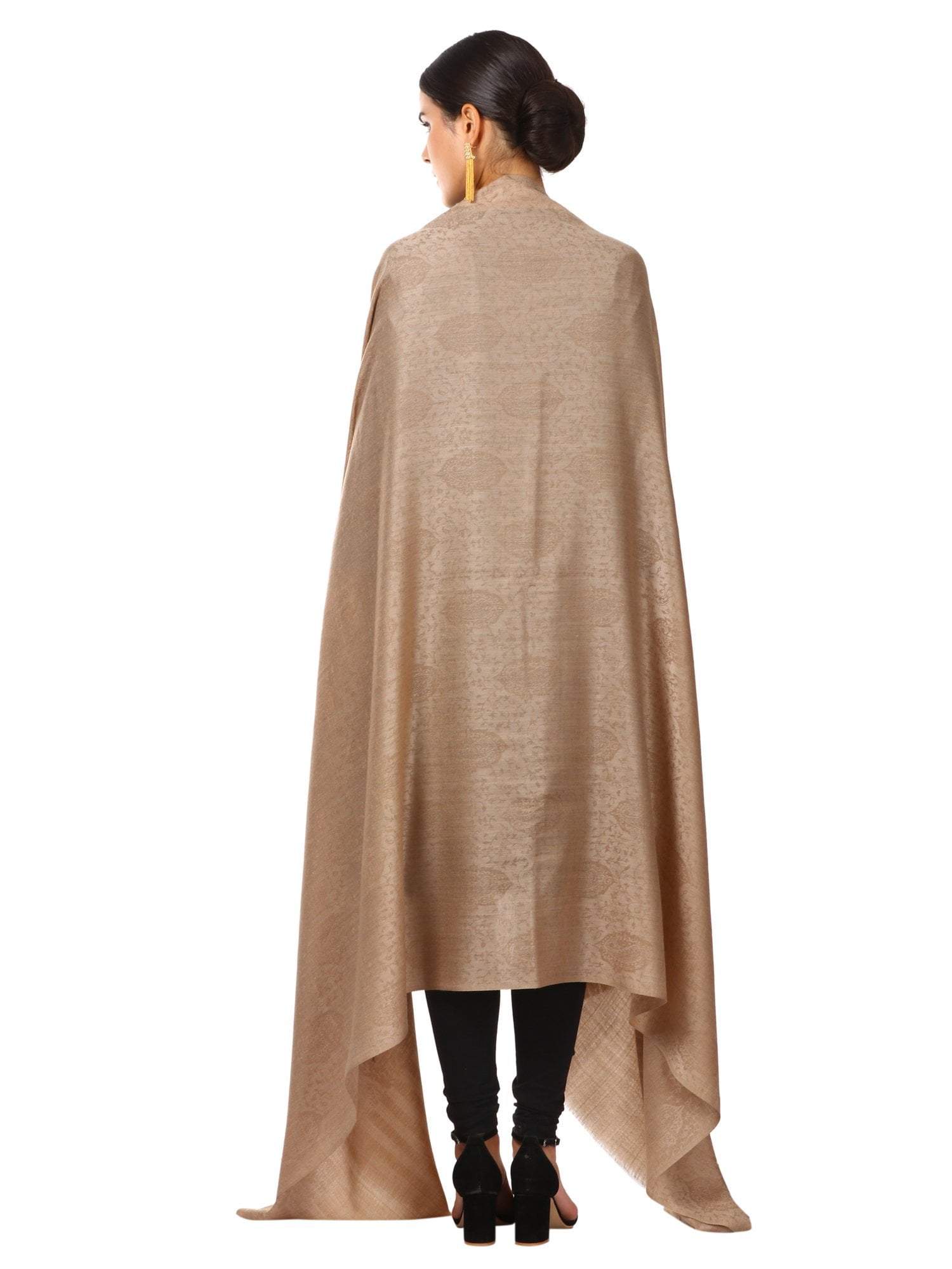 Pashtush Womens Extra Fine Wool Shawl, Jacquard, Soft, Warm And Ultra Light Weight - Image 6