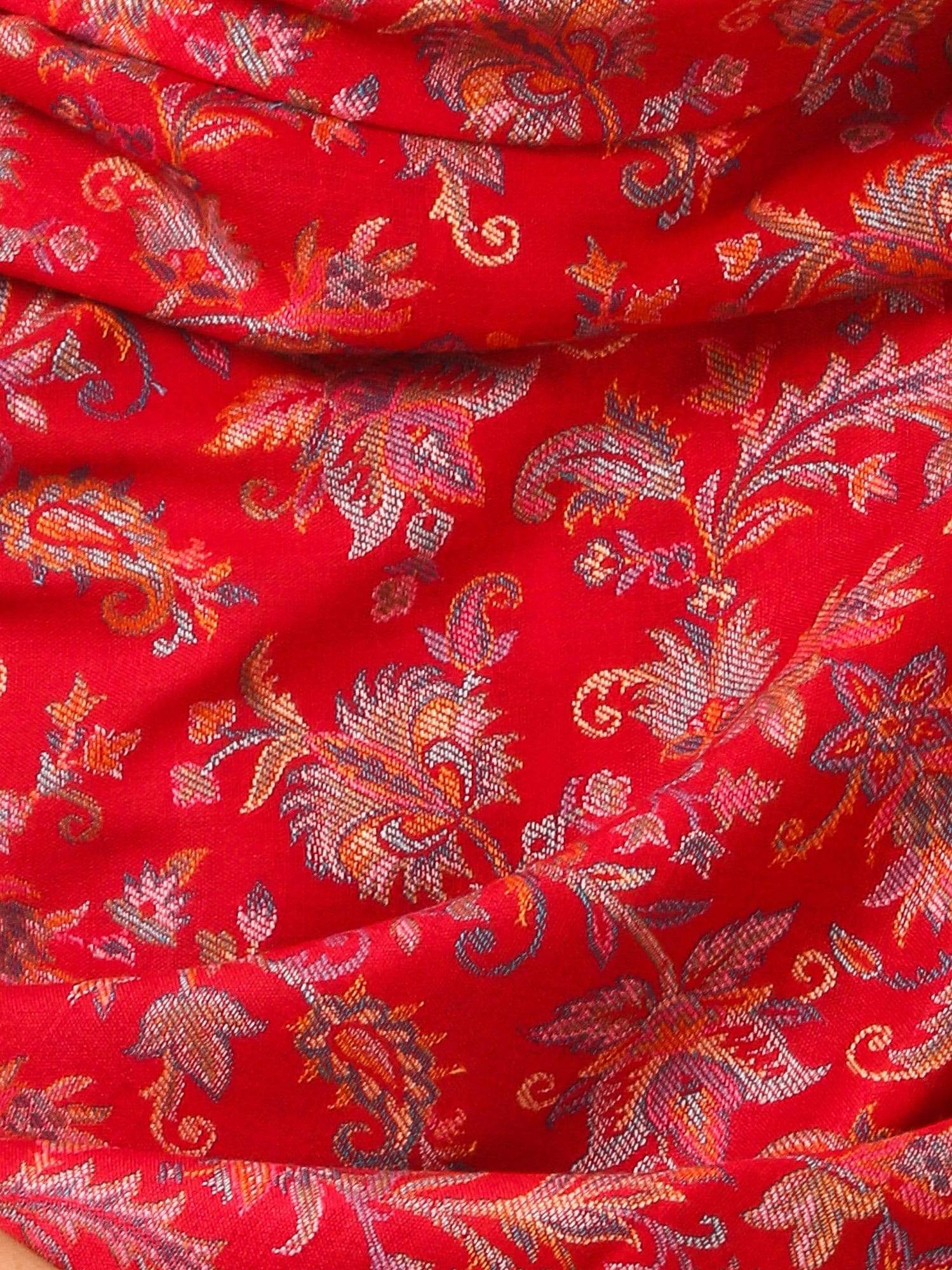 Pashtush Womens Ethnic Shawl, Faux Pashmina, Soft And Warm (Scarlet Red) - Image 6